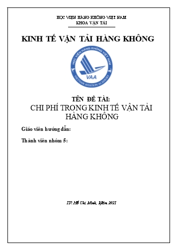 Tiểu luận Chi phí trong kinh tế vận tải hàng không