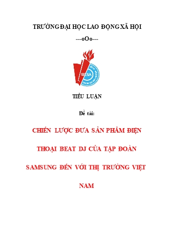 Tiểu luận Chiến lược đưa sản phẩm điện thoại BEAT DJ của Tập đoàn Samsung vào thị trường Việt Nam