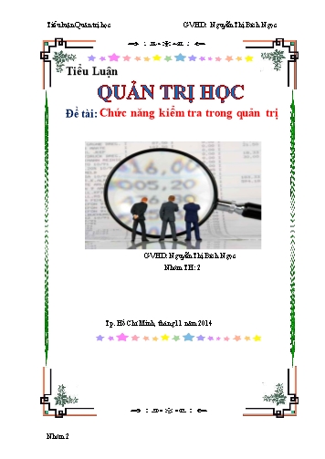 Tiểu luận Chức năng kiểm tra trong quản trị