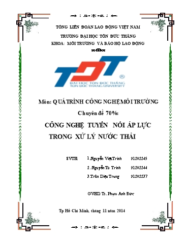 Tiểu luận Công nghệ tuyển nổi áp lực trong xử lý nước thải