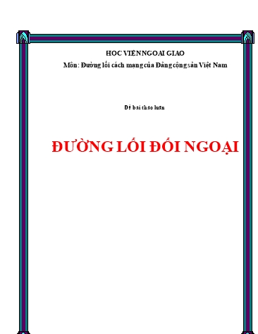 Tiểu luận Đường lối đối ngoại của Việt Nam