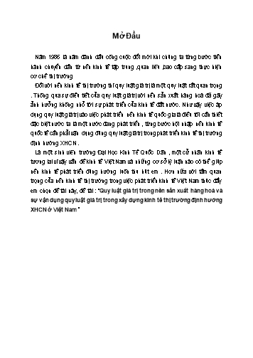 Tiểu luận Quy luật giá trị trong nền sản xuất hàng hoá và sự vận dụng quy luật giá trị trong xây dựng kinh tế thị trường định hướng xã hội chủ nghĩa ở Việt Nam