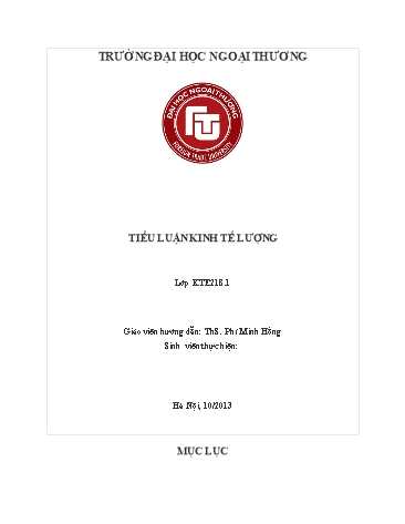 Tiểu luận Sự ảnh hưởng của các yếu tố số trẻ em trong hộ gia đình, mức độ tiếp cận dịch vụ chăm sóc sức khỏe và tình trạng sức khỏe tới số lượt đến gặp bác sĩ