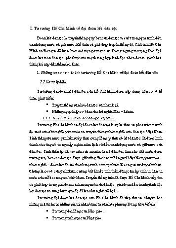 Tiểu luận Tư tưởng Hồ Chí Minh về đại đoàn kết dân tộc và đoàn kết quốc tế xuất sắc nhất