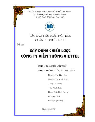 Tiểu luận Xây dựng chiến lược Công ty Viễn thông Viettel