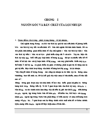 Tiểu luận Bản chất và nguồn gốc của lợi nhuận, vai trò của nó trong nền kinh tế thị trường và sự vận dụng vào Việt Nam