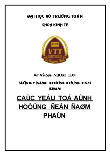 Tiểu luận Các yếu tố ảnh hưởng đến quá trình đàm phán