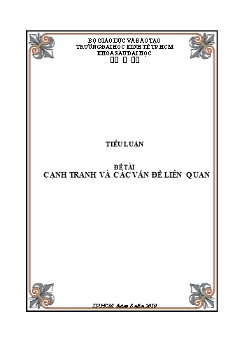 Tiểu luận Cạnh tranh và các vấn đề liên quan