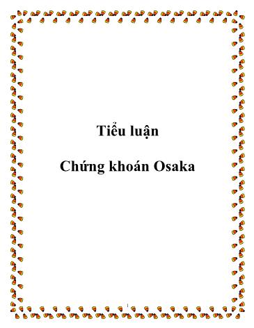 Tiểu luận Chứng khoán Osaka