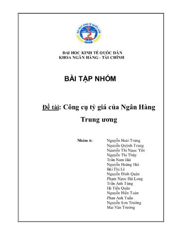 Tiểu luận Công cụ tỉ giá của Ngân Hàng Trung ương