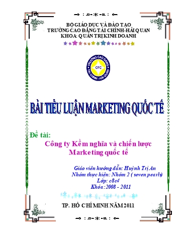 Tiểu luận Công ty Kềm Nghĩa và chiến lược marketing quốc tế