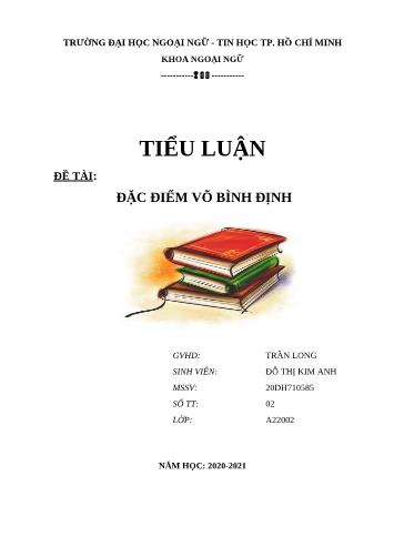 Tiểu luận Đặc điểm võ Bình Định