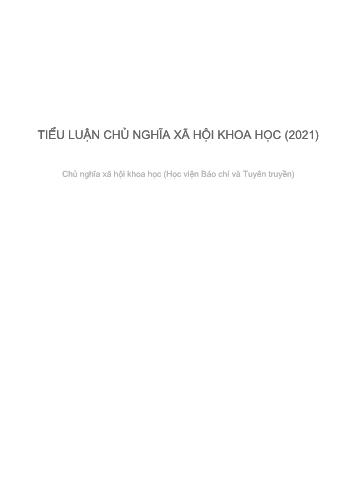 Tiểu luận Điểm tương đồng giữa giai cấp công nhân hiện nay và giai cấp công nhân ở thế kỷ XIX và ý nghĩa của việc nghiên cứu vấn đề này