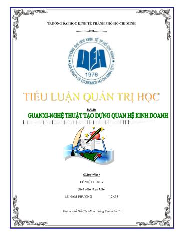 Tiểu luận Guanxi - Nghệ thuật tạo dựng quan hệ kinh doanh