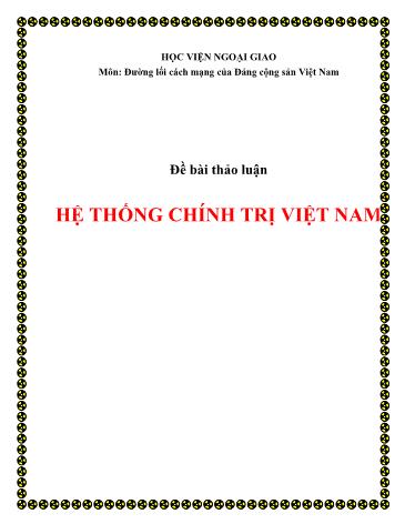 Tiểu luận Hệ thống chính trị Việt Nam