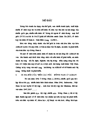 Tiểu luận Hội các nước Đông Nam Á (ASEAN)