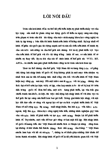 Tiểu luận Hội nhập kinh tế quốc tế và những thách thức đối với Việt Nam