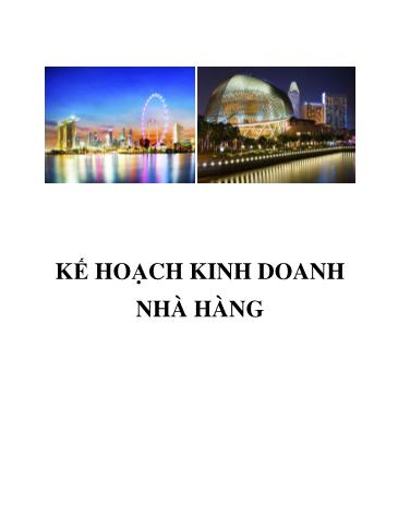 Tiểu luận Kế hoạch kinh doanh nhà hàng