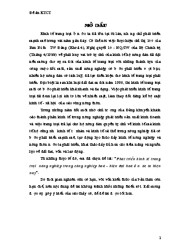 Tiểu luận Phát triển kinh tế trang trại nông nghiệp trong công nghiệp hoá, hiện đại hoá ở nước ta hiện nay