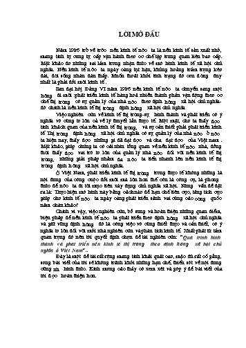 Tiểu luận Quá trình hình thành và phát triển nền kinh tế thị trường theo định hướng Xã hội chủ nghĩa ở Việt Nam