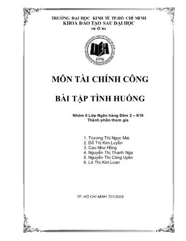 Tiểu luận Tài chính công