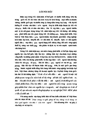 Tiểu luận Thực trạng và giải pháp để huy động và sử dụng có hiệu quả nguồn vốn đầu tư của nước ngoài