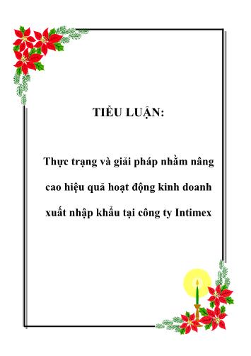 Tiểu luận Thực trạng và giải pháp nhằm nâng cao hiệu quả hoạt động kinh doanh xuất nhập khẩu tại Công ty Intimex