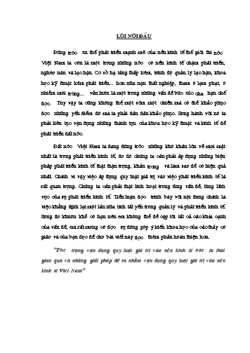 Tiểu luận Thực trạng vận dụng quy luật giá trị vào nền kinh tế nước ta thời gian qua và những giải pháp đề ra nhằm vận dụng quy luật giá trị vào nền kinh tế Việt Nam