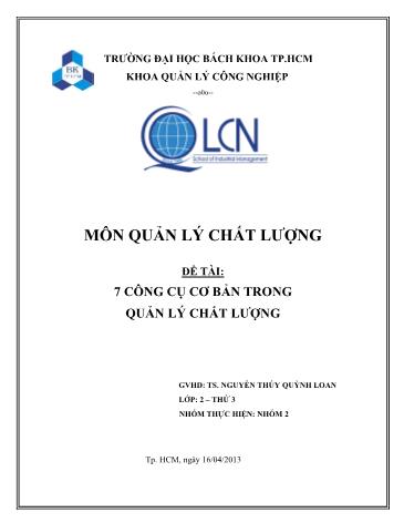 Tiểu luận Ứng dụng 7 công cụ quản lý chất lượng cơ bản