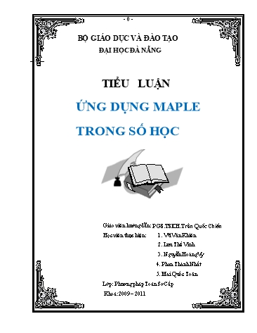 Tiểu luận Ứng dụng Maple trong Số học