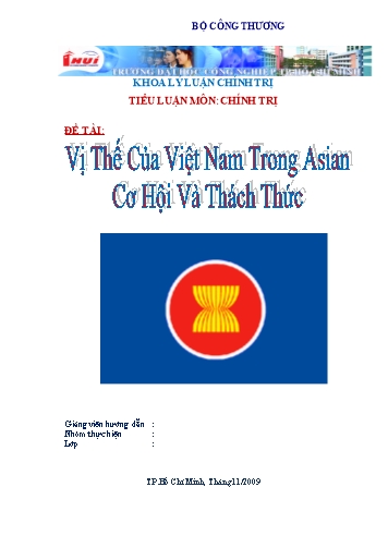 Tiểu luận Vị thế của Việt Nam trong Asian: Cơ hội và thách thức